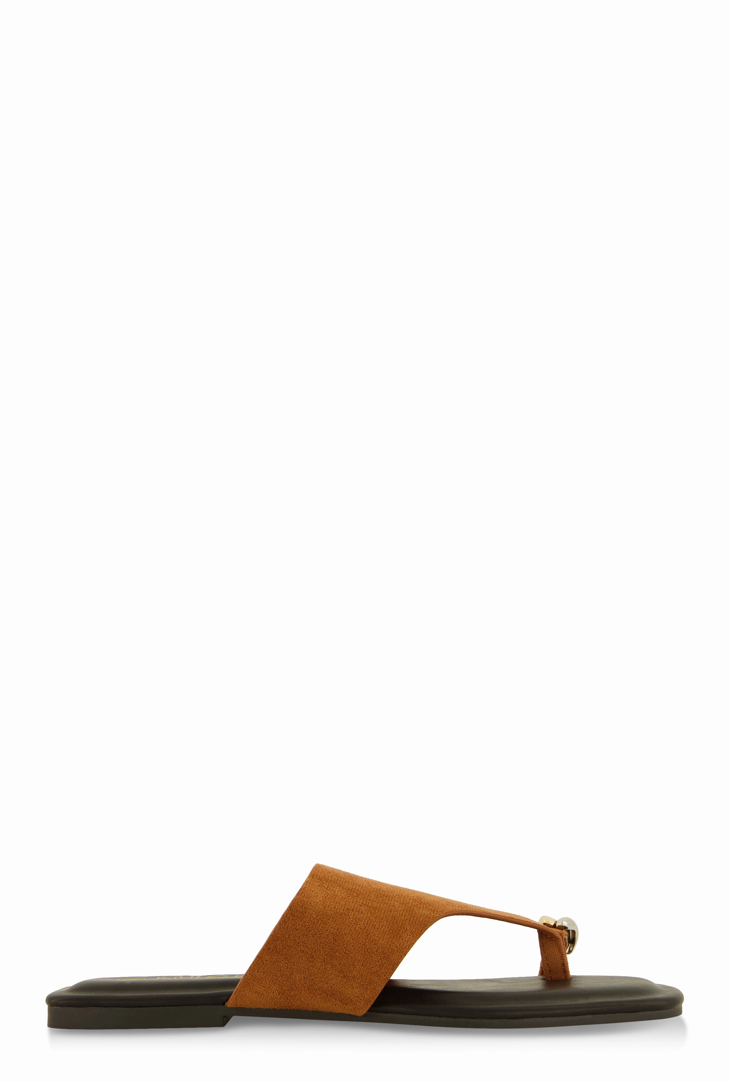 Metallic Toe Loop Detail Thong Slide Sandals