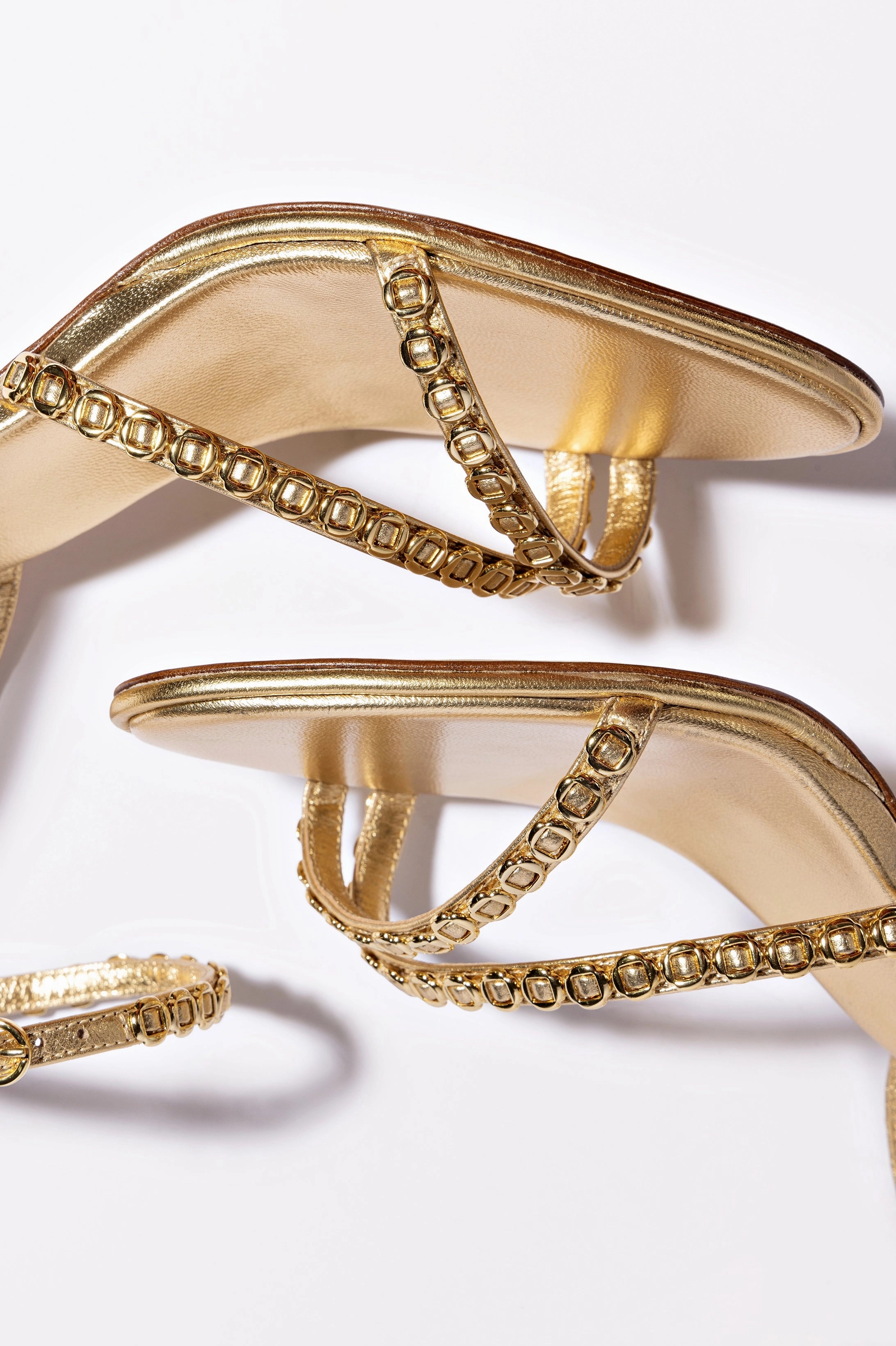 Milanina Mini Sandal In Gold Metallic Leather