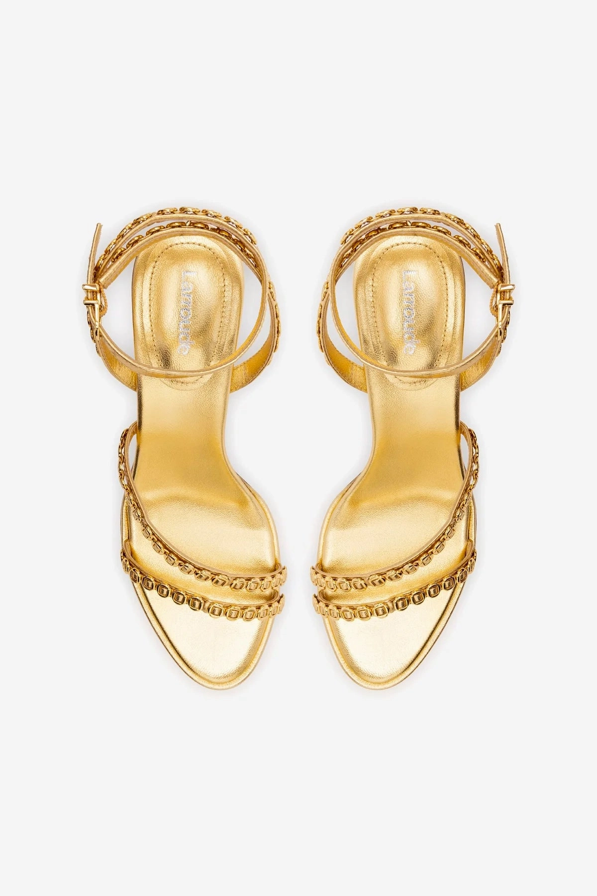 Milanina Mini Sandal In Gold Metallic Leather