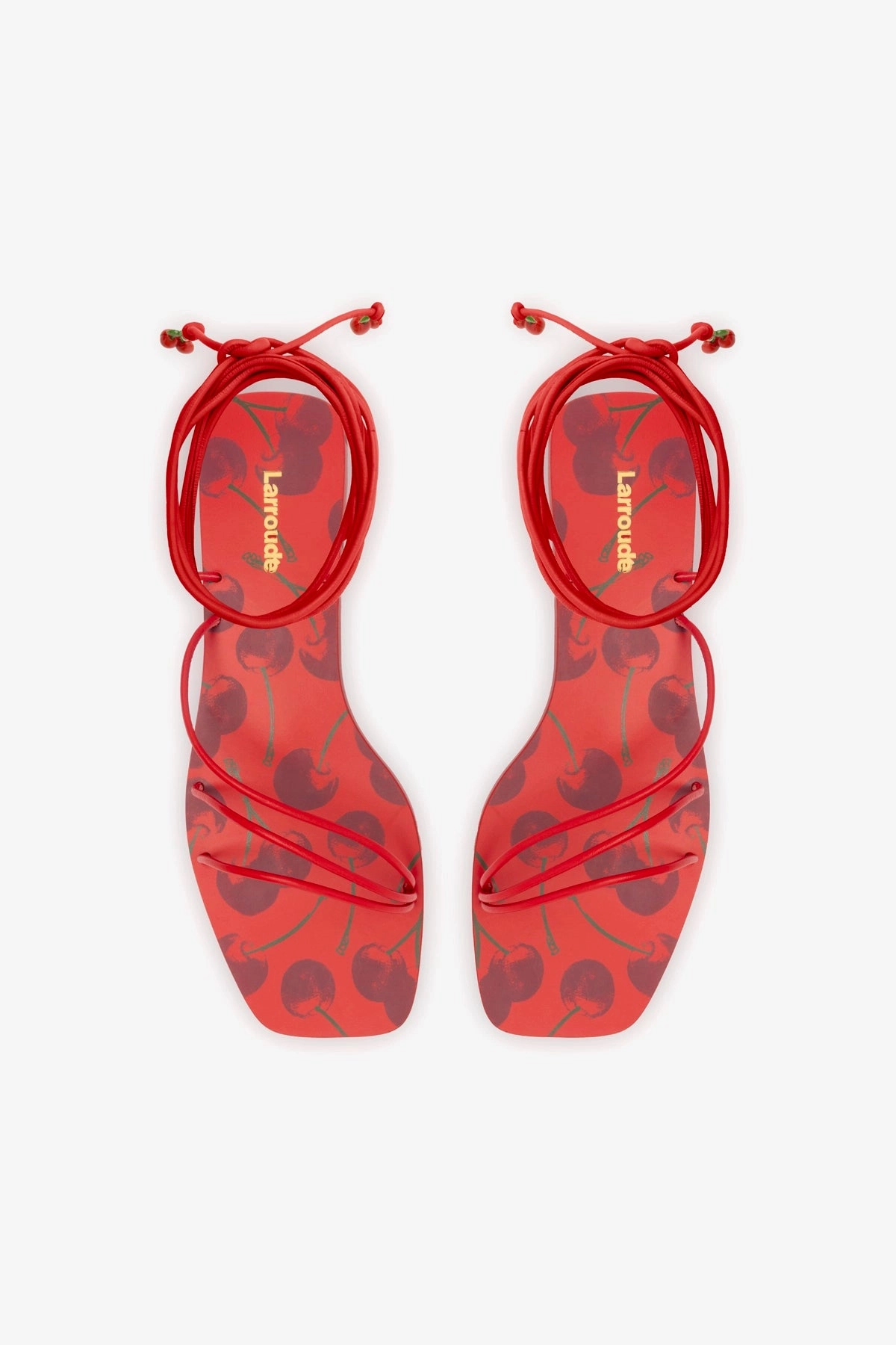 Nadia Flat Sandal In Scarlet Leather