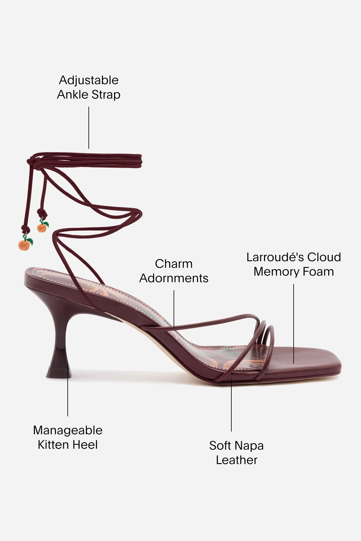 Nadia Sandal In Burgundy Leather