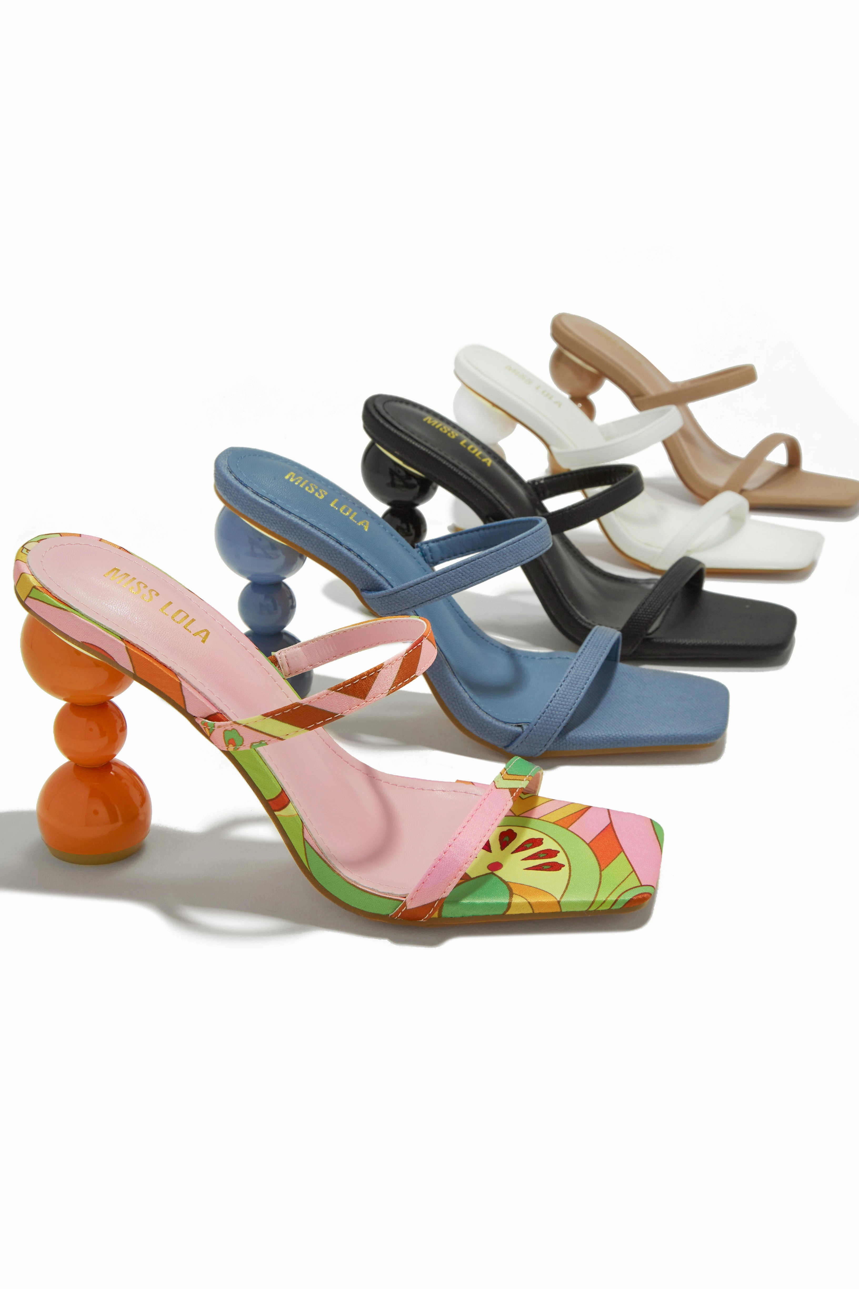 Out Tonight High Heel Mules - Nude