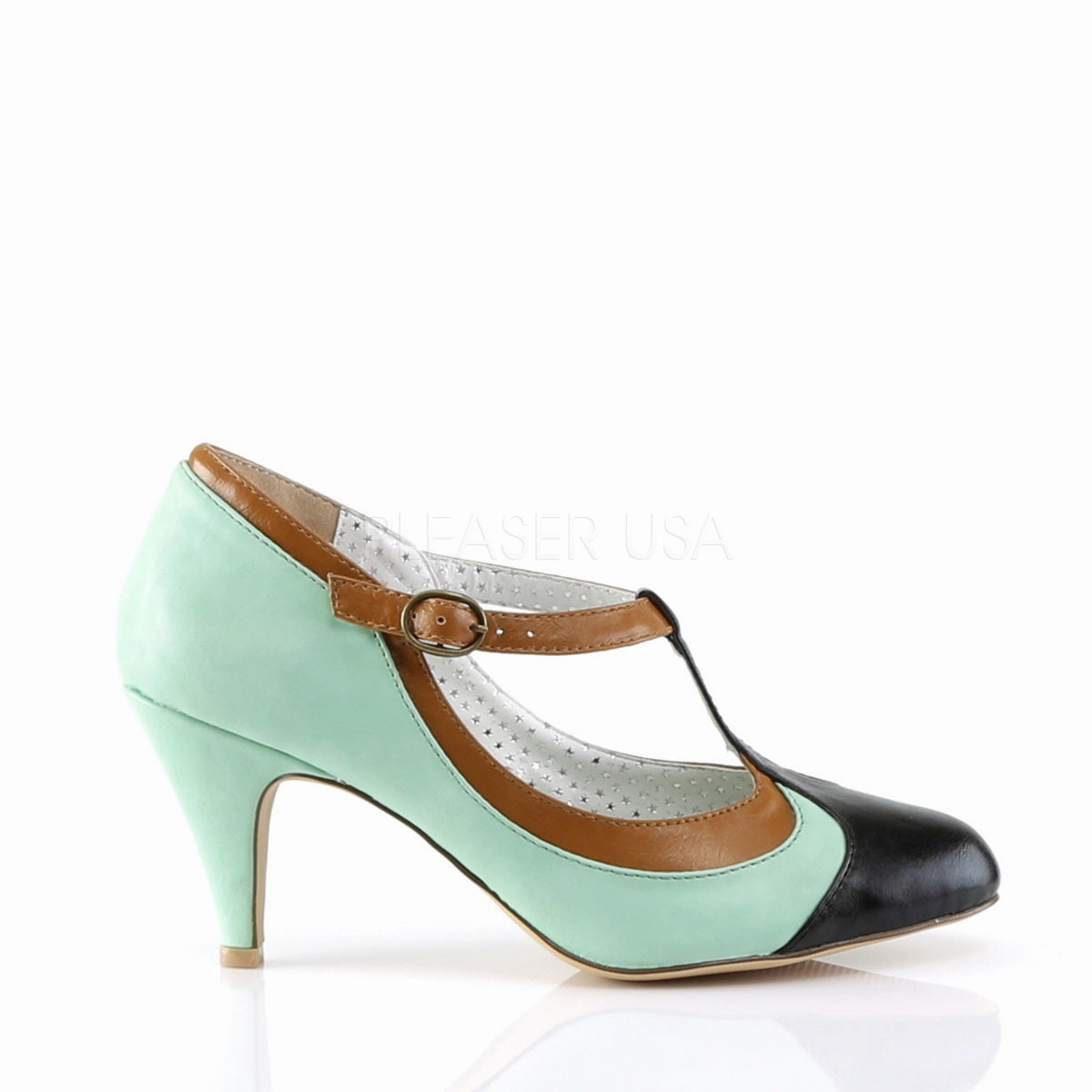 PEACH-03  Mint Multi Faux Leather