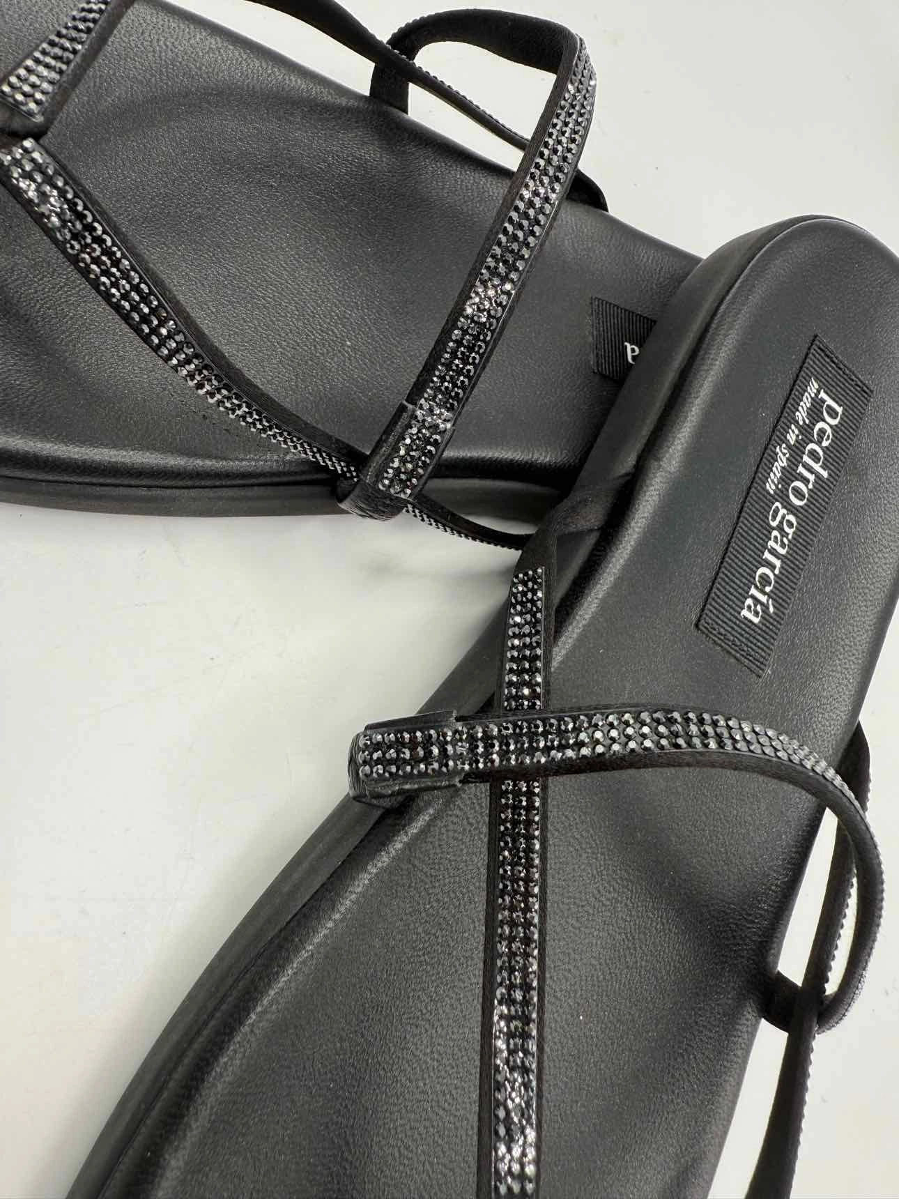 Pedro Garcia Black Size 37 Poppy Crystal Flip Flops