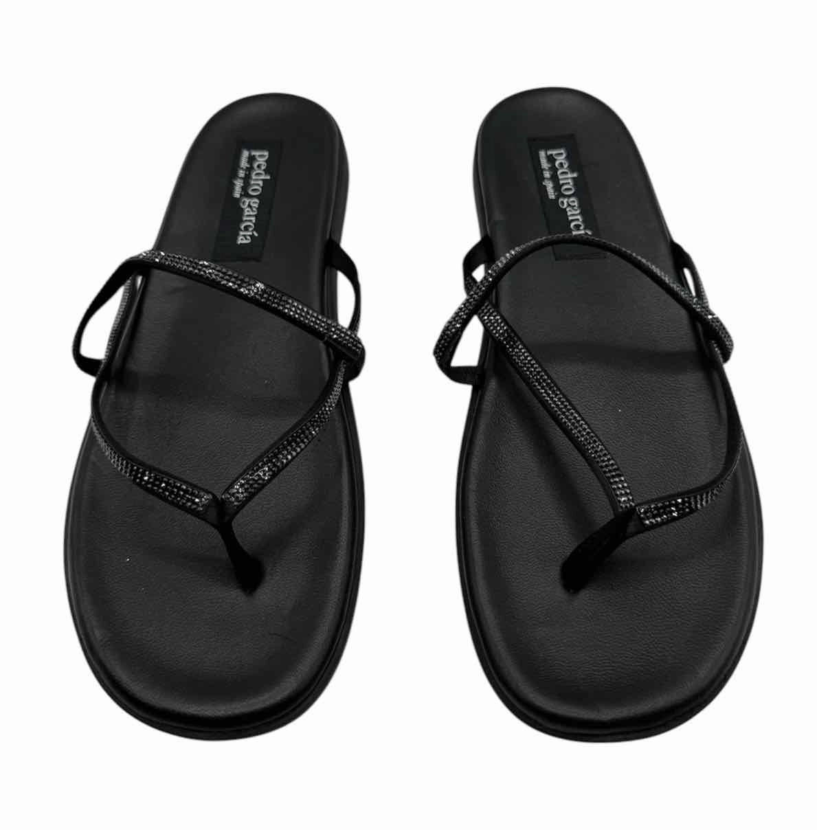 Pedro Garcia Black Size 37 Poppy Crystal Flip Flops