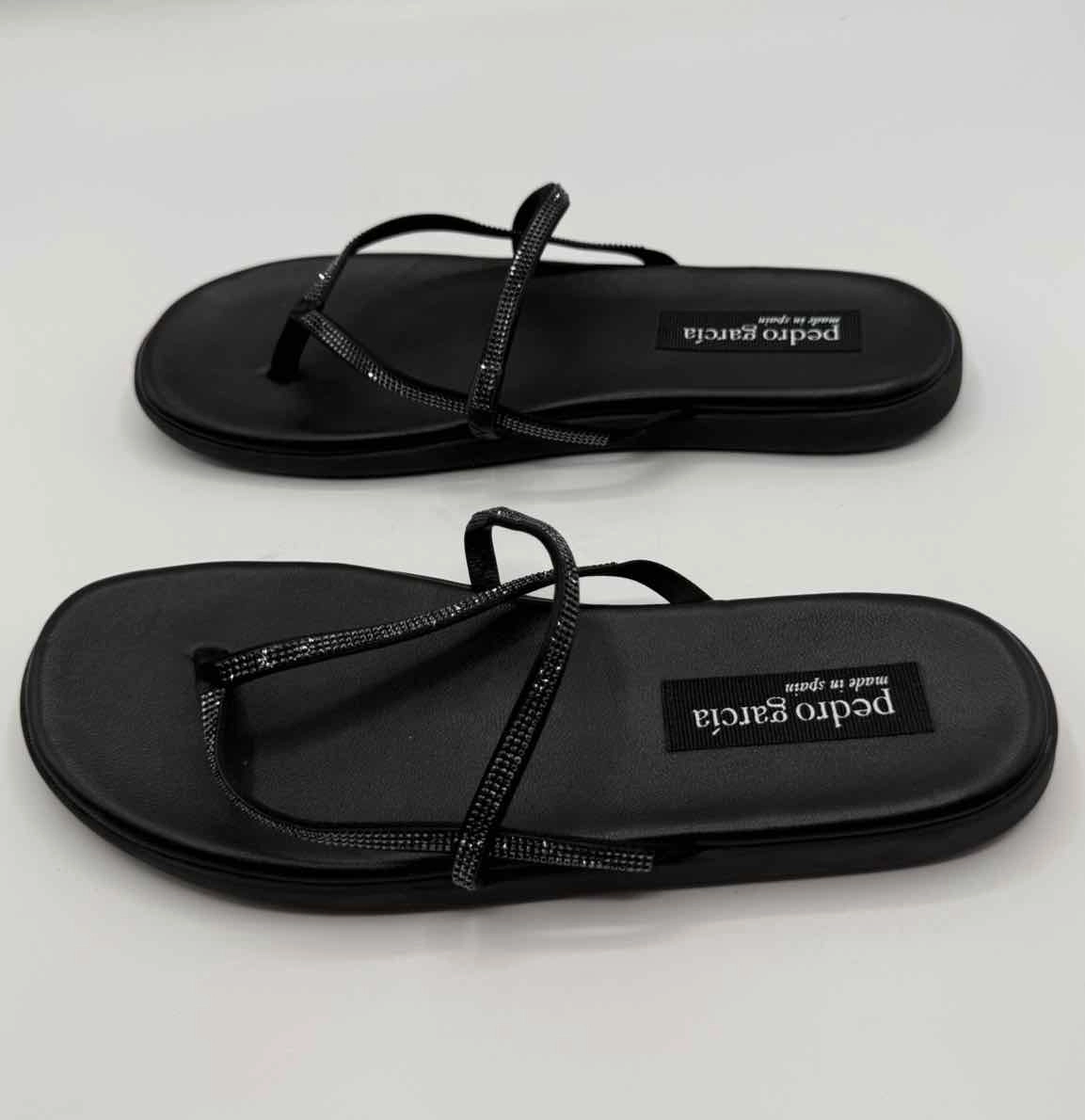 Pedro Garcia Black Size 37 Poppy Crystal Flip Flops