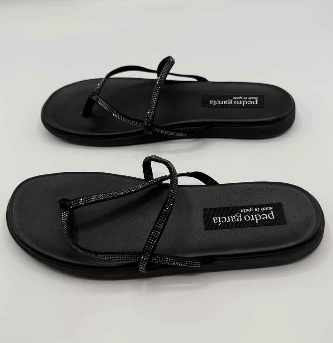 Pedro Garcia Black Size 37 Poppy Crystal Flip Flops
