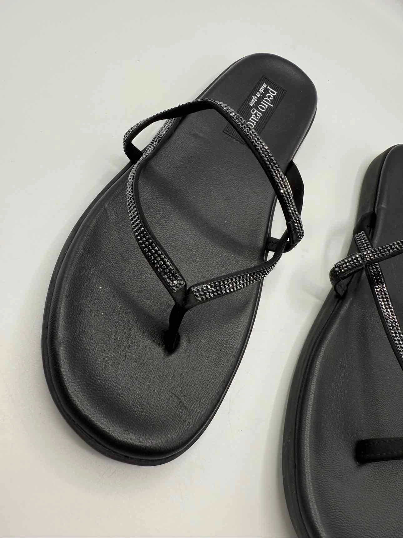 Pedro Garcia Black Size 37 Poppy Crystal Flip Flops