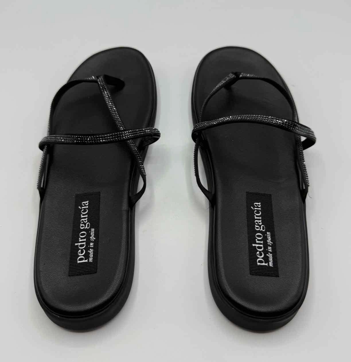 Pedro Garcia Black Size 37 Poppy Crystal Flip Flops