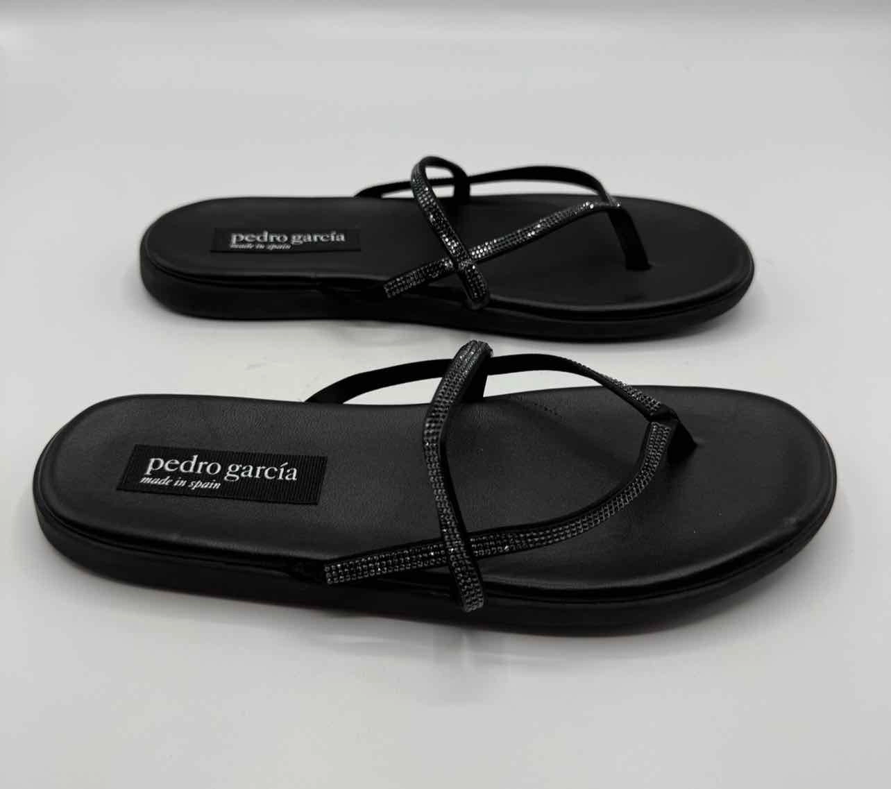 Pedro Garcia Black Size 37 Poppy Crystal Flip Flops