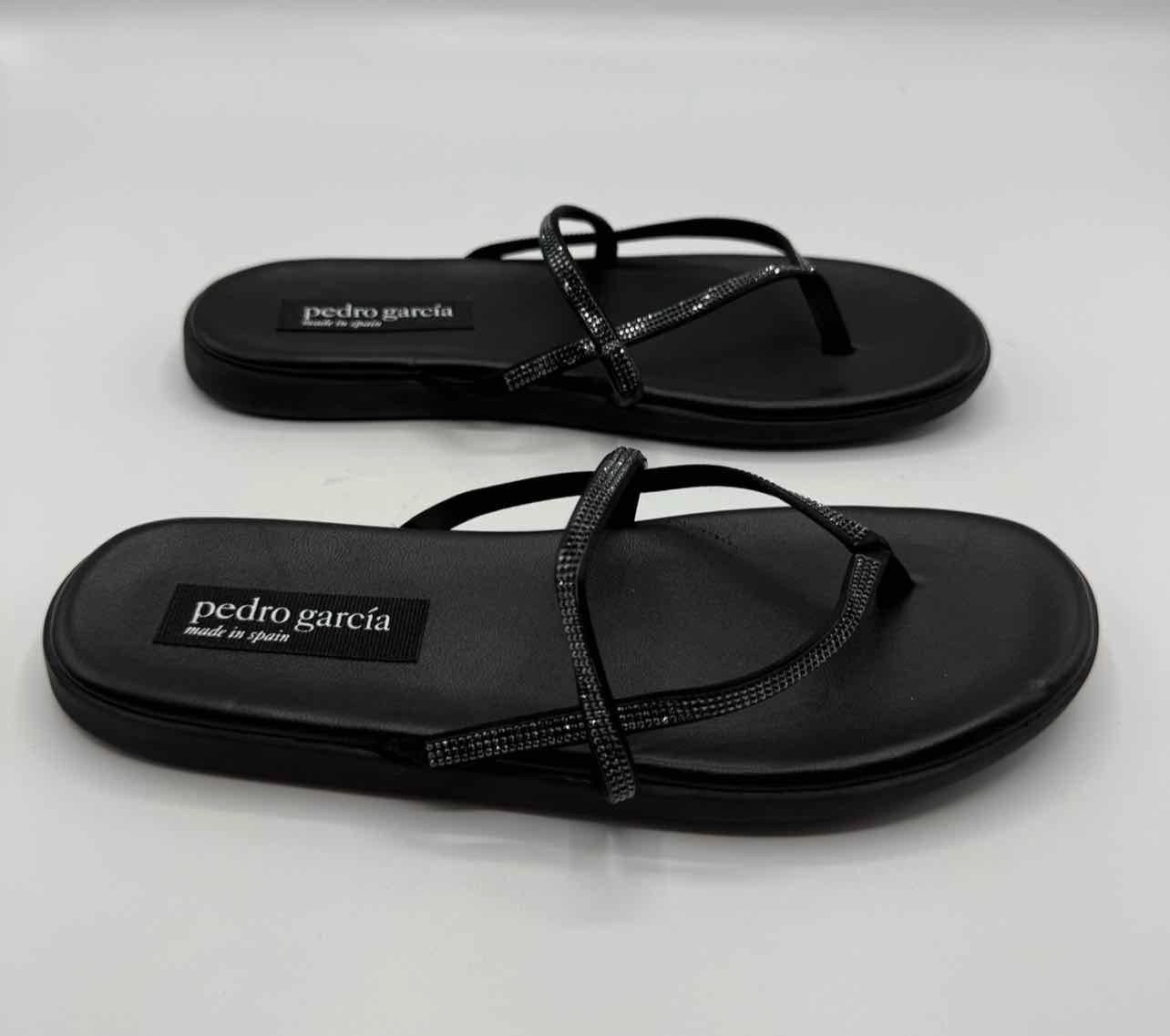Pedro Garcia Black Size 37 Poppy Crystal Flip Flops