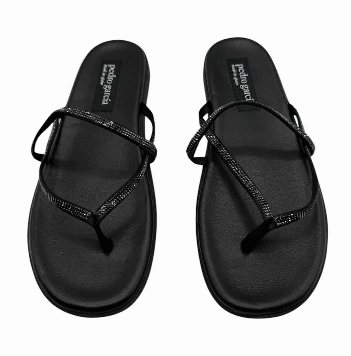 Pedro Garcia Black Size 37 Poppy Crystal Flip Flops