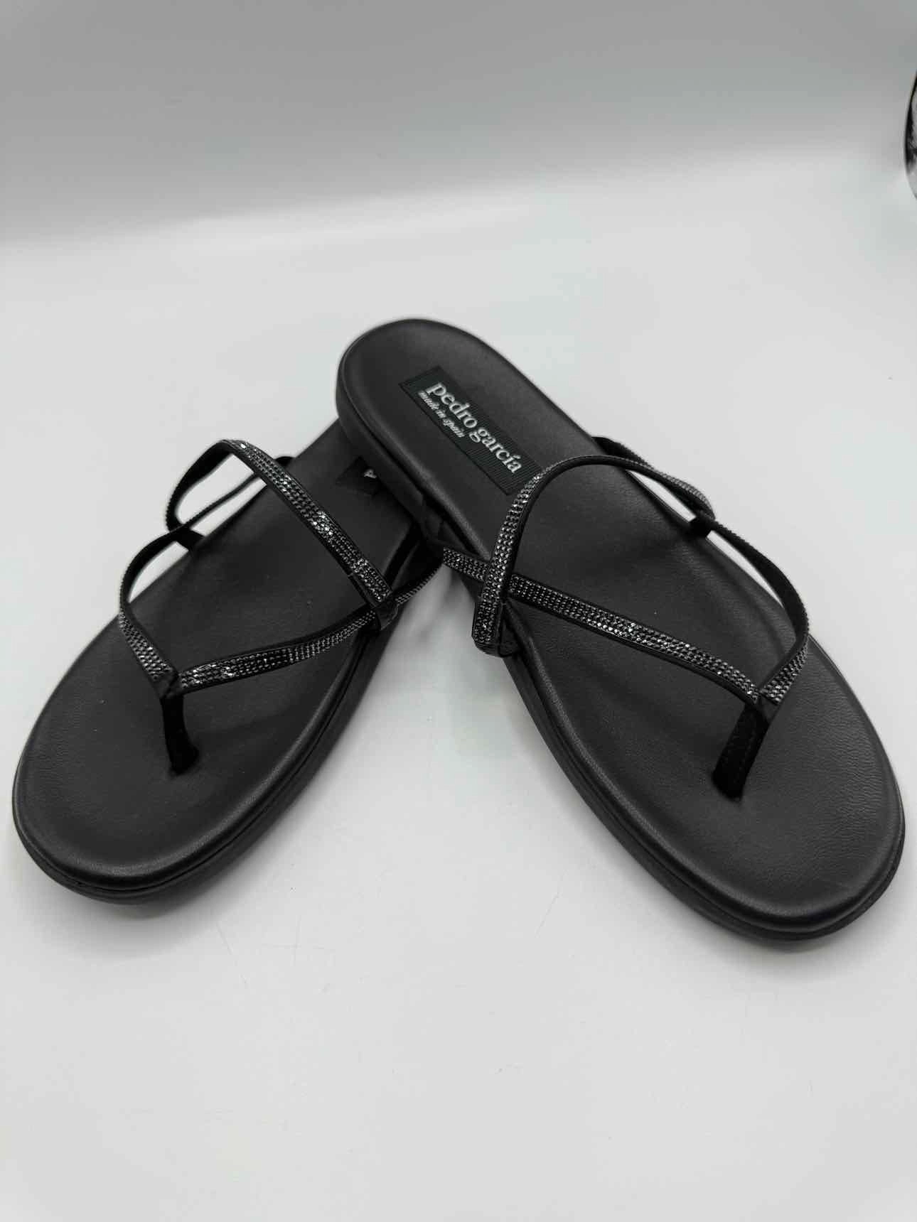 Pedro Garcia Black Size 37 Poppy Crystal Flip Flops