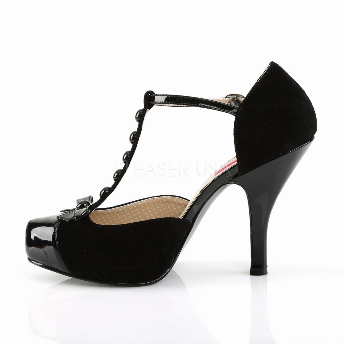 PINUP-02  Black M. Suede-Black Patent