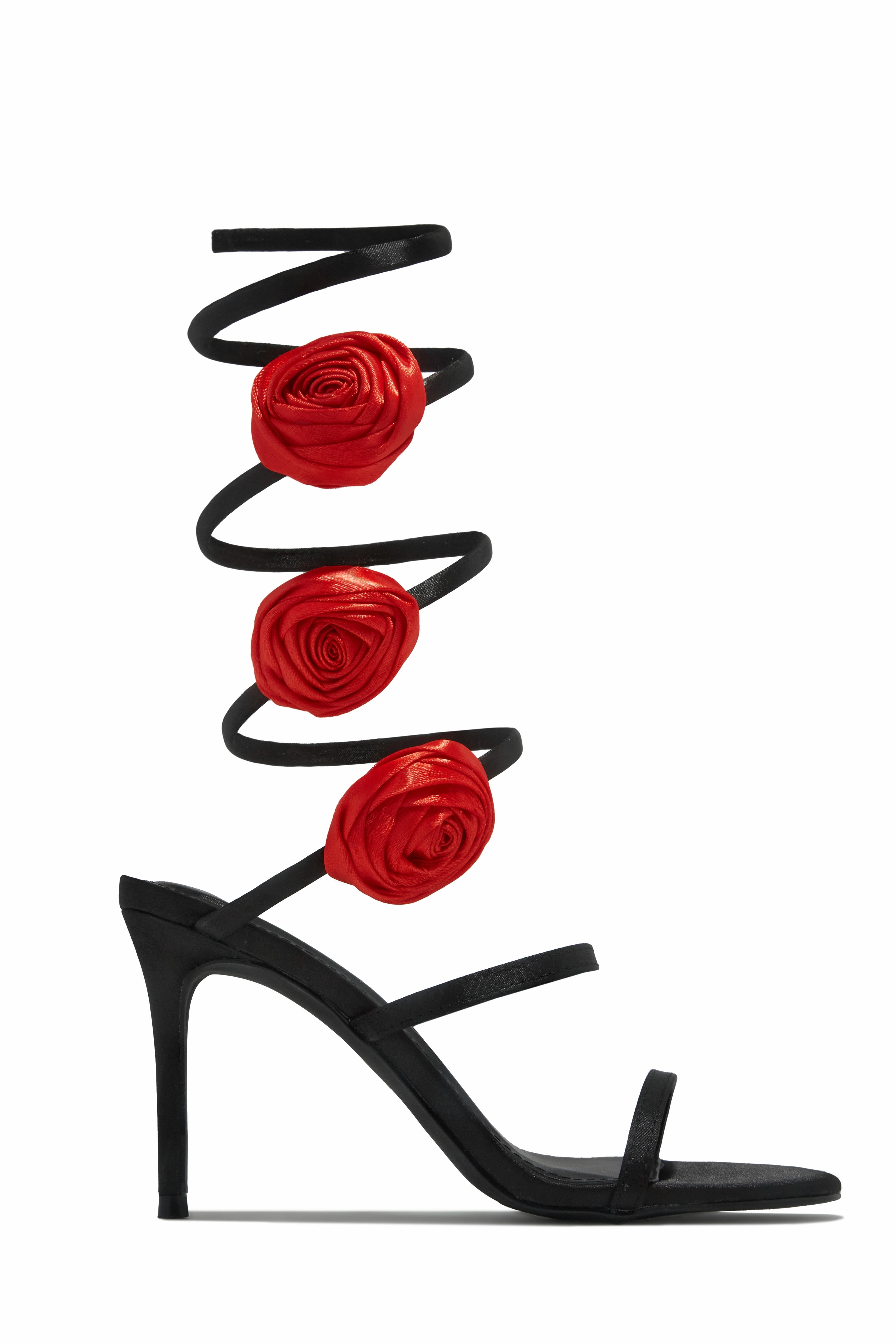Raisa Around The Ankle Coil Heels - Black Red
