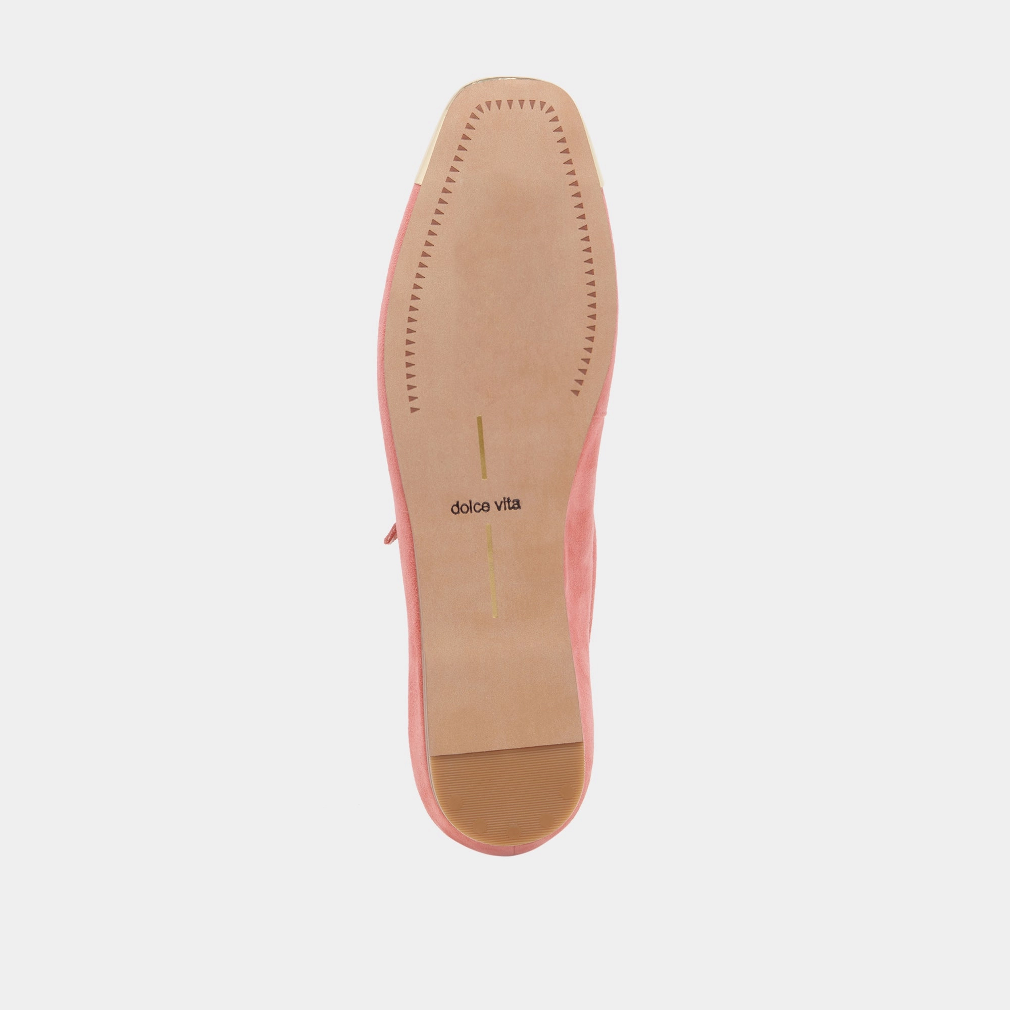 REYES TOE CAP BALLET FLATS CORAL SUEDE