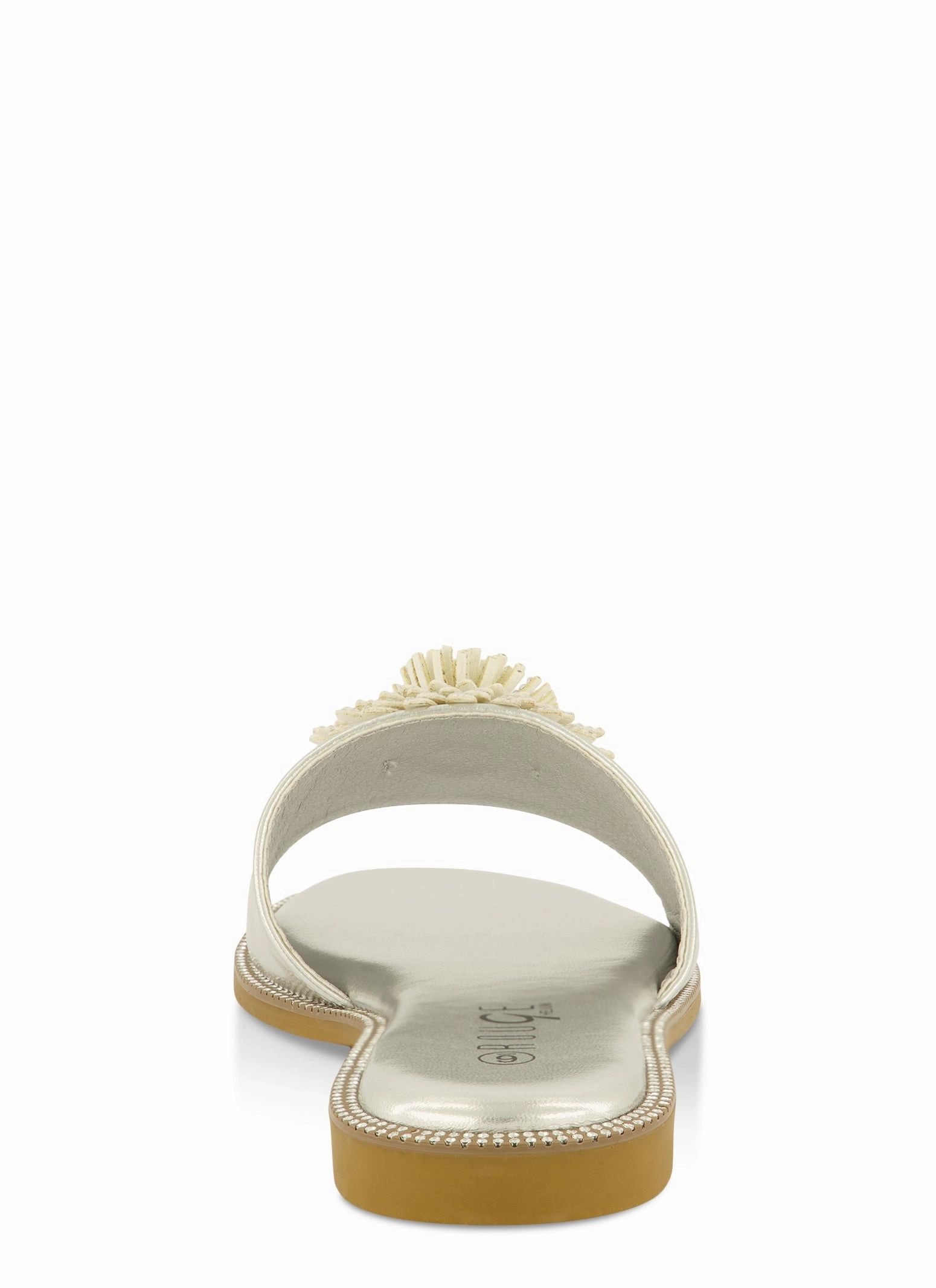 Rhinestone Studded 3D Floral Band Slide Sandals