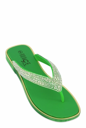 Rhinestone Thong Slide Sandals