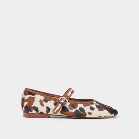 ROSLYN BALLET FLATS COCOA TAURUS CALF HAIR