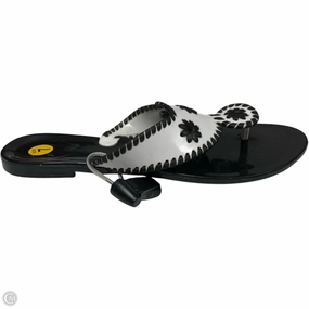 Sandals Designer By Jack Rogers In Black & White, Size: 7