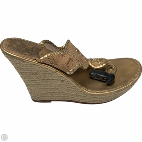 Sandals Designer By Jack Rogers In Gold, Size: 9