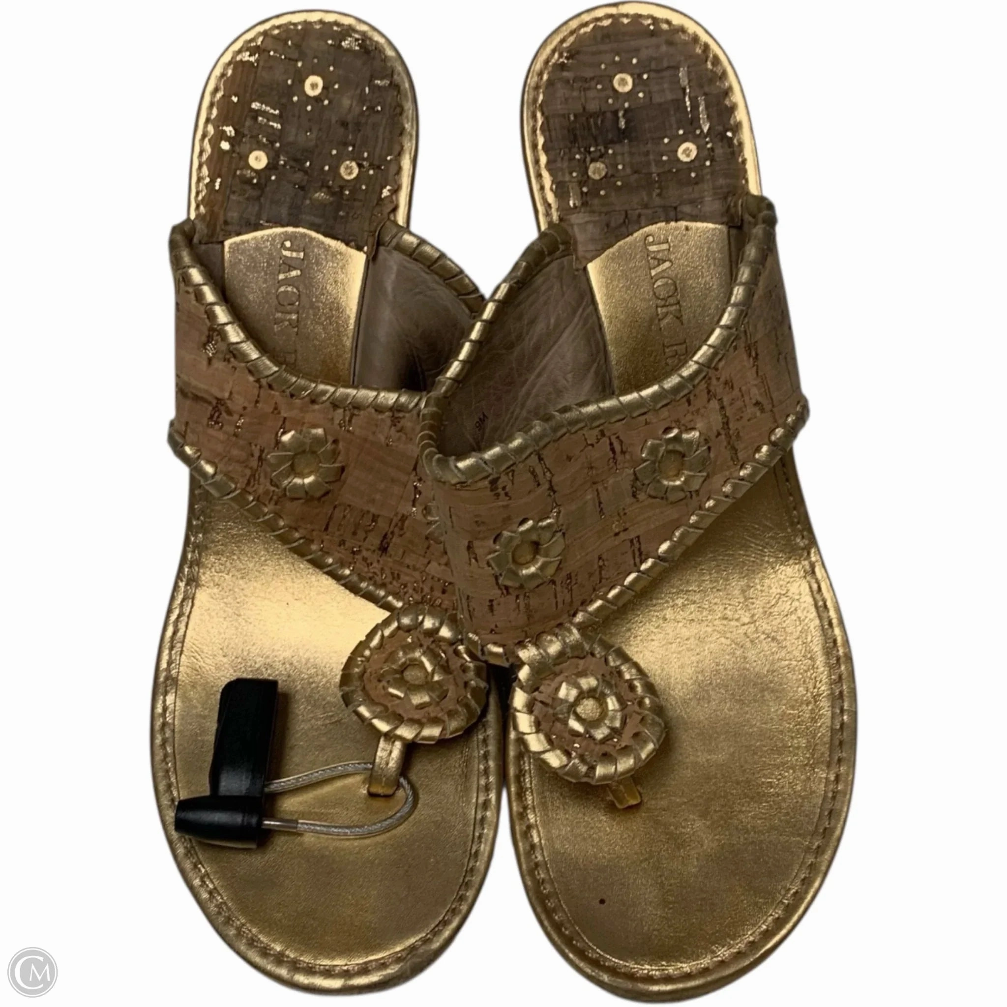 Sandals Designer By Jack Rogers In Gold, Size: 9