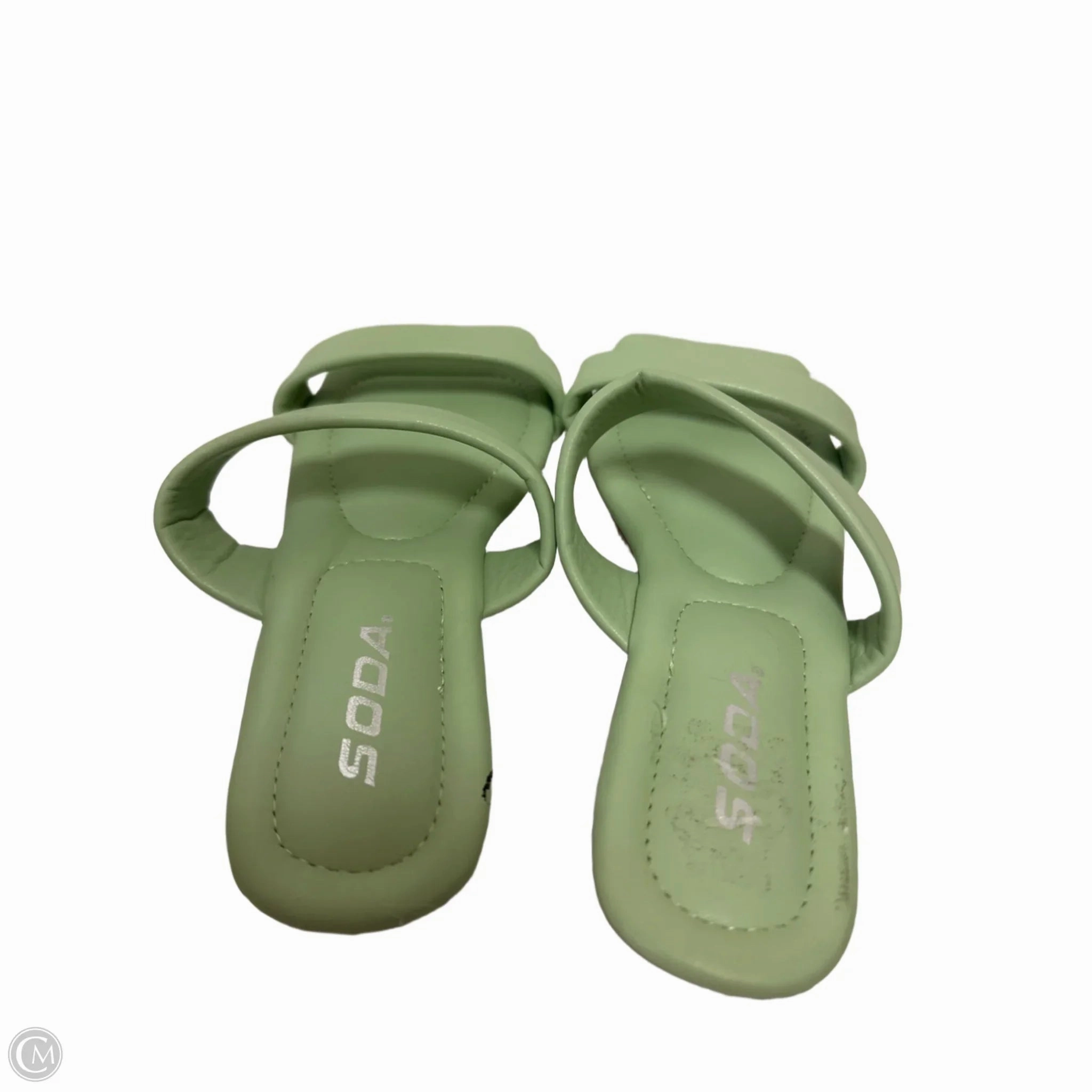 Sandals Flats By Soda In Green, Size: 6.5
