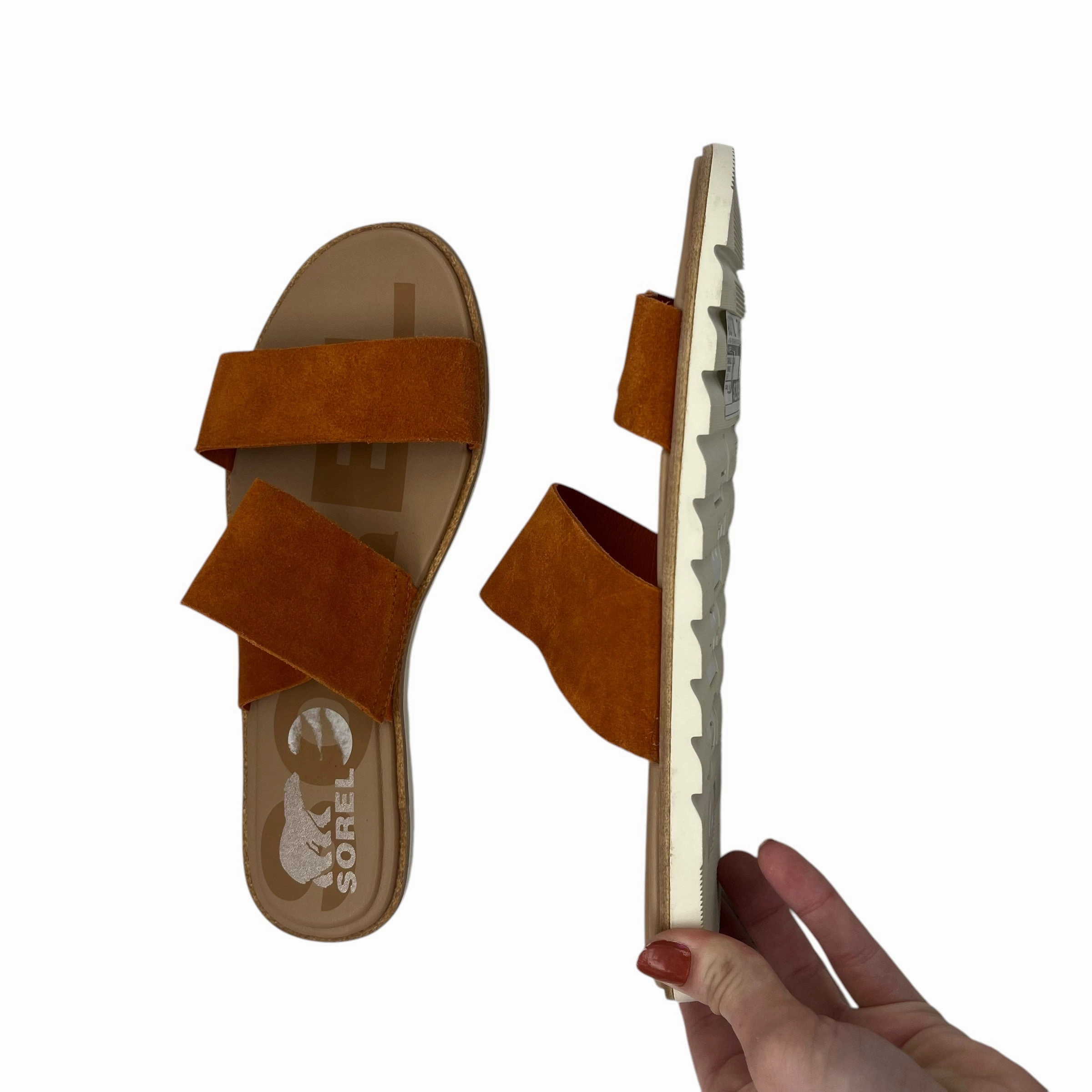 Sandals Flats By Sorel In Orange, Size:9.5