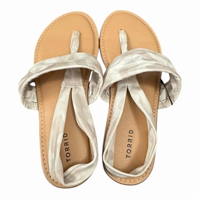 Sandals Flats By Torrid In Cream, Size:11