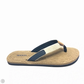 Sandals Flip Flops By Clothes Mentor In Black & Tan, Size: 11