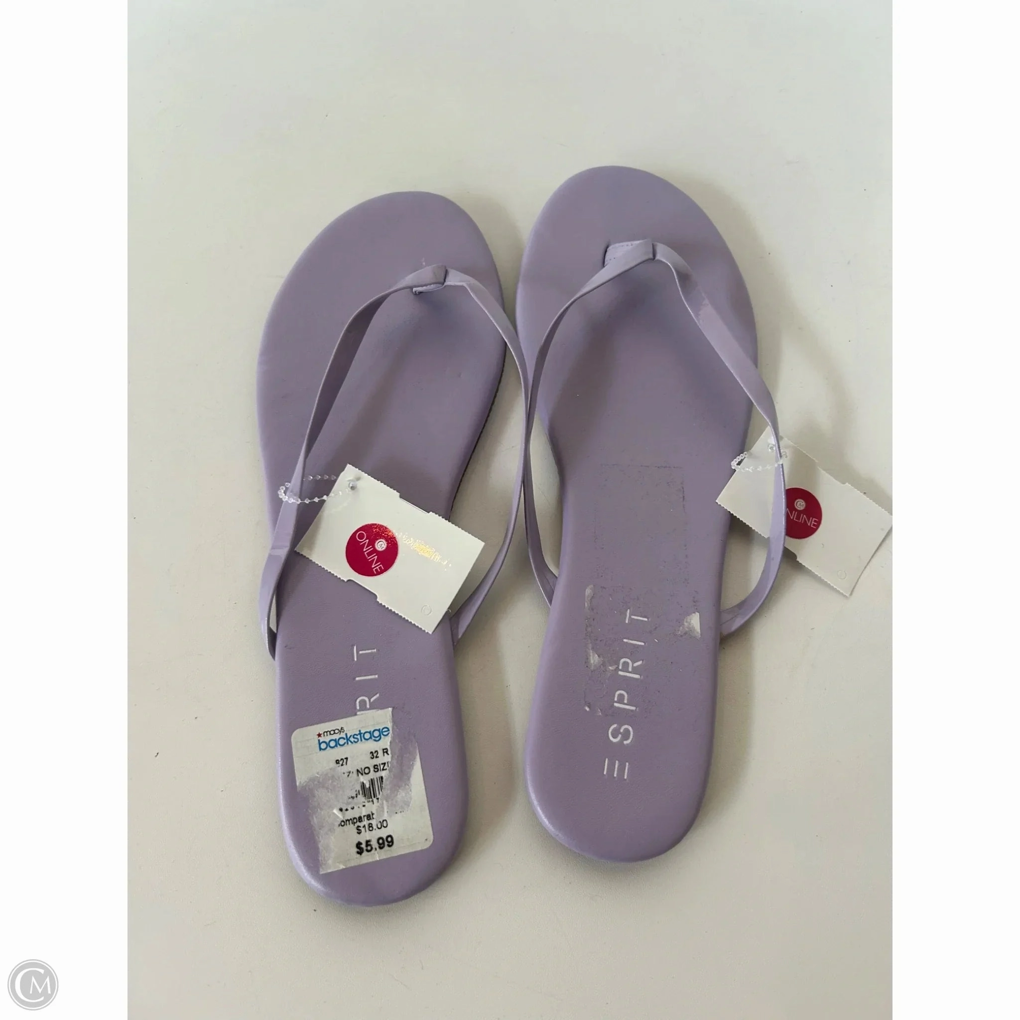 Sandals Flip Flops By Esprit In Purple, Size: 9