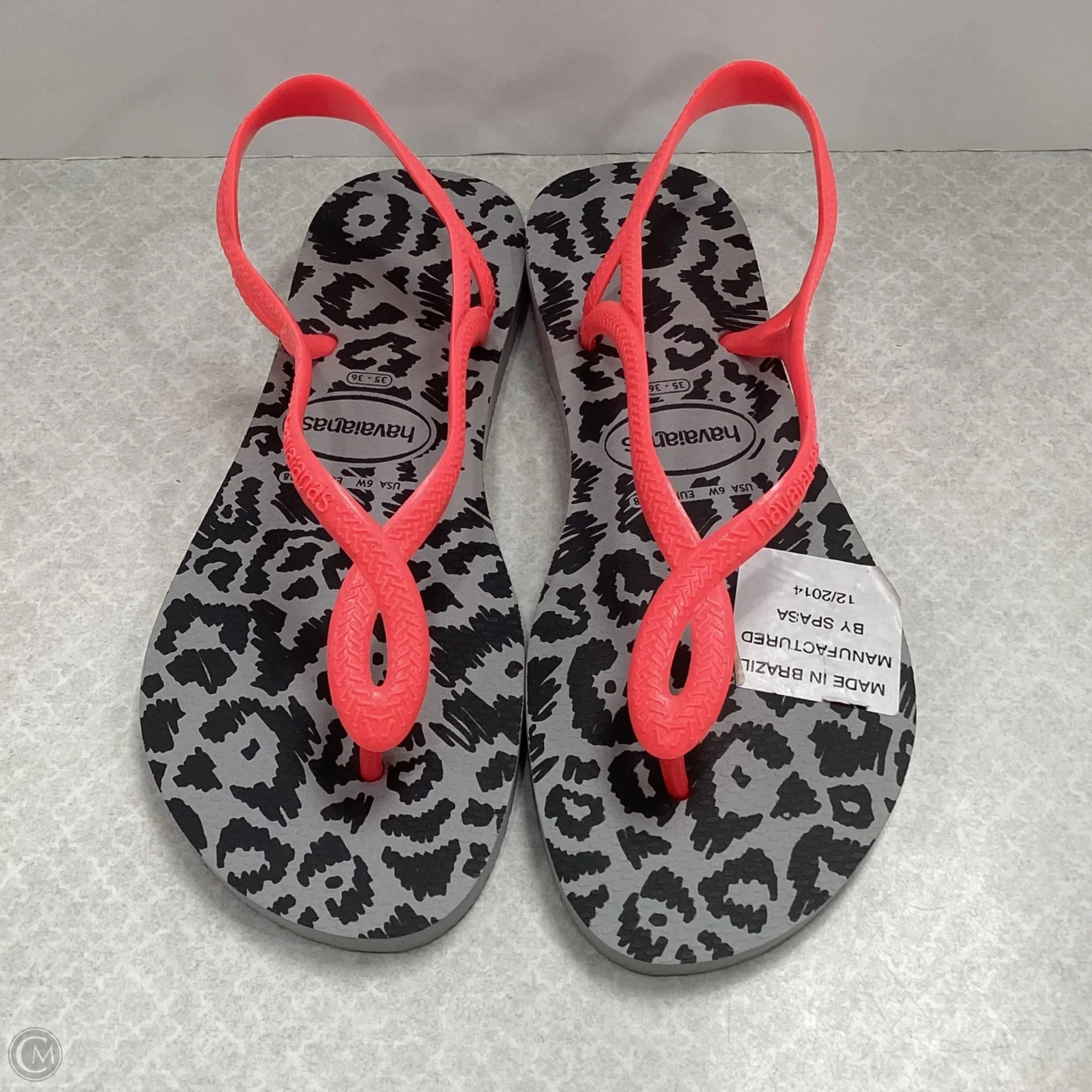 Sandals Flip Flops By Havaianas In Orange, Size: 6