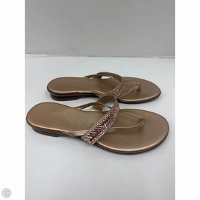 Sandals Flip Flops By Italian Shoemakers In Brown, Size: 8