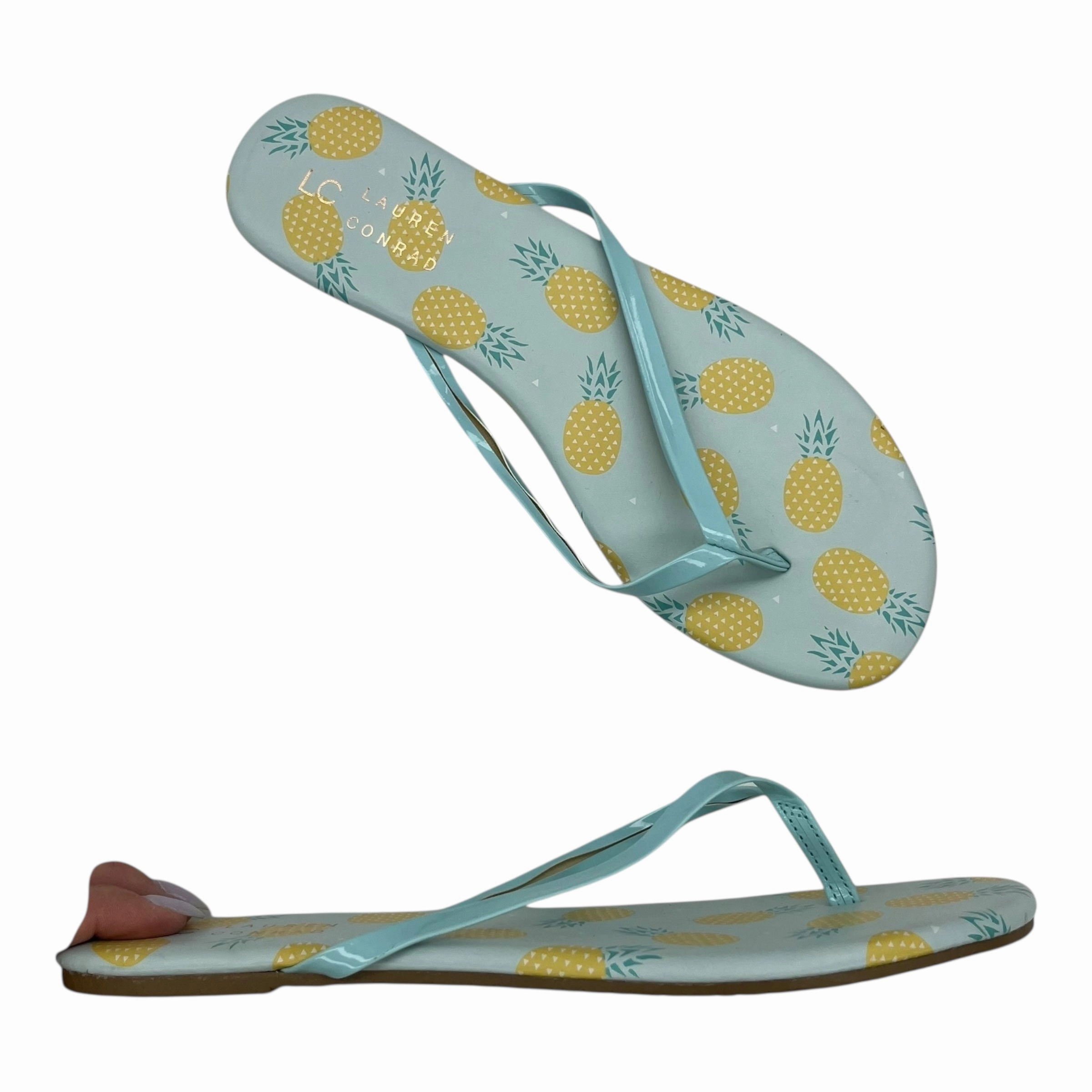 Sandals Flip Flops By Lc Lauren Conrad In Blue, Size:8