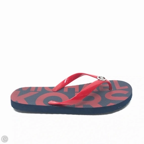 Sandals Flip Flops By Michael By Michael Kors In Blue & Red, Size: 10