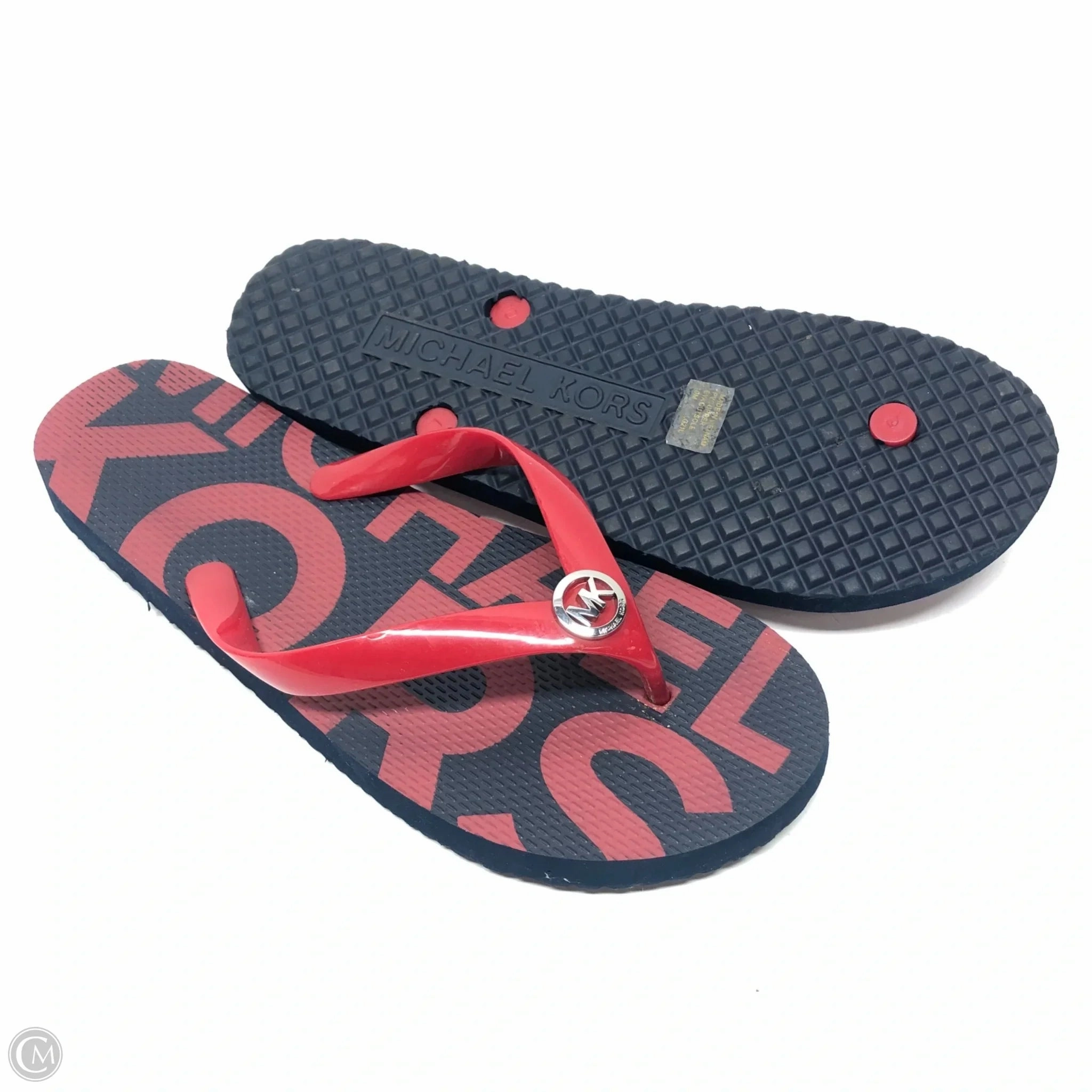 Sandals Flip Flops By Michael By Michael Kors In Blue & Red, Size: 10