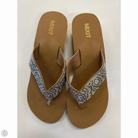 Sandals Flip Flops By Mix It In Beige, Size: 10