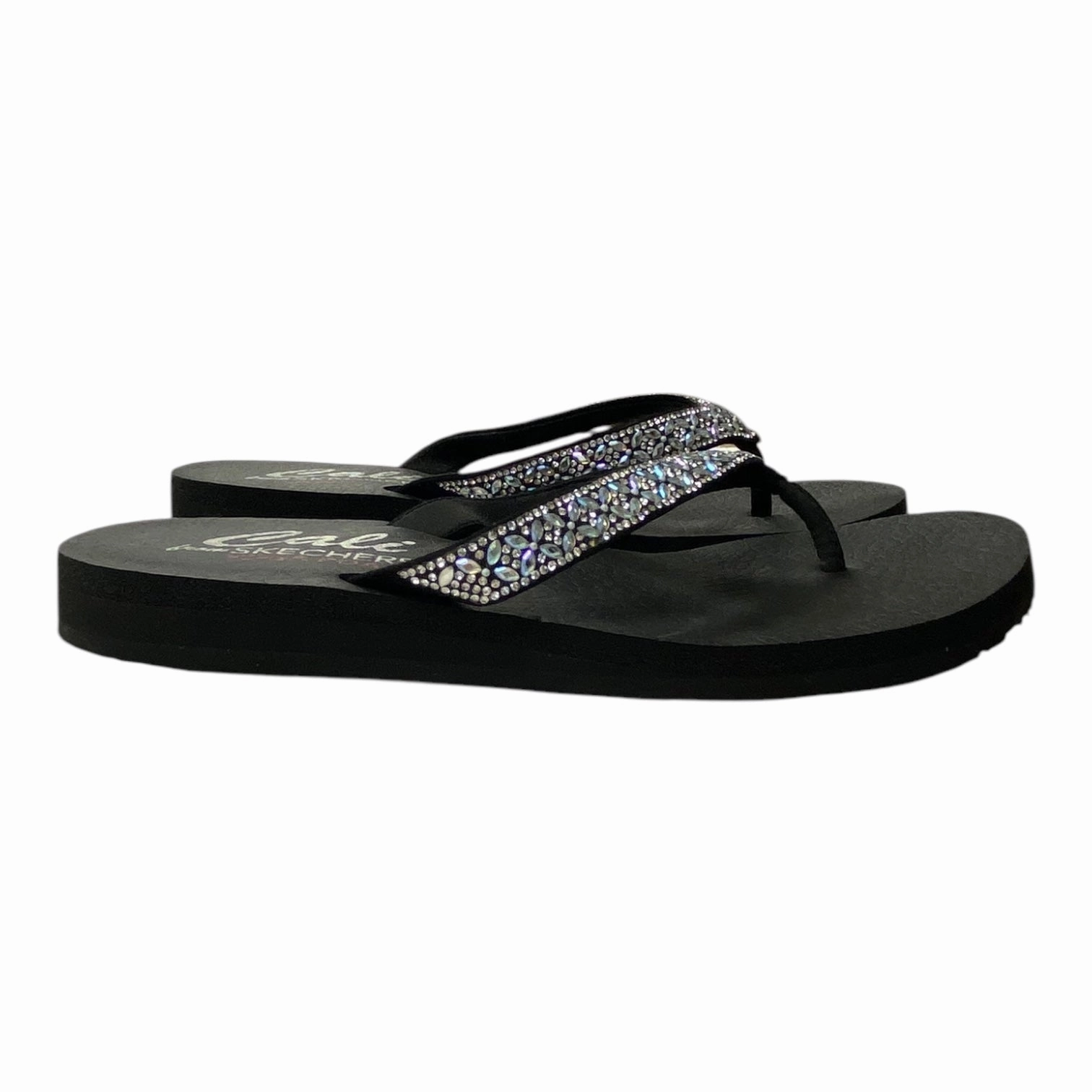 Sandals Flip Flops By Skechers In Black, Size:8