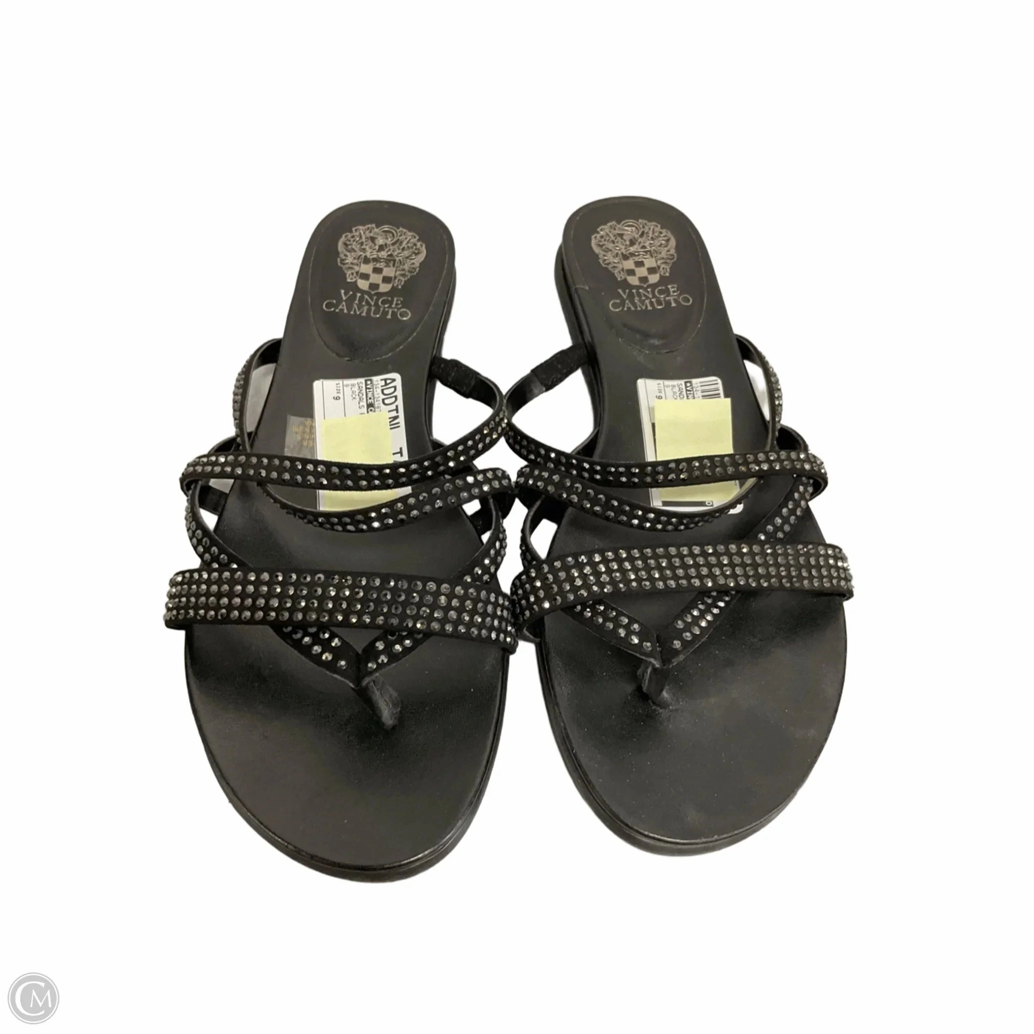 Sandals Flip Flops By Vince Camuto In Black, Size: 9