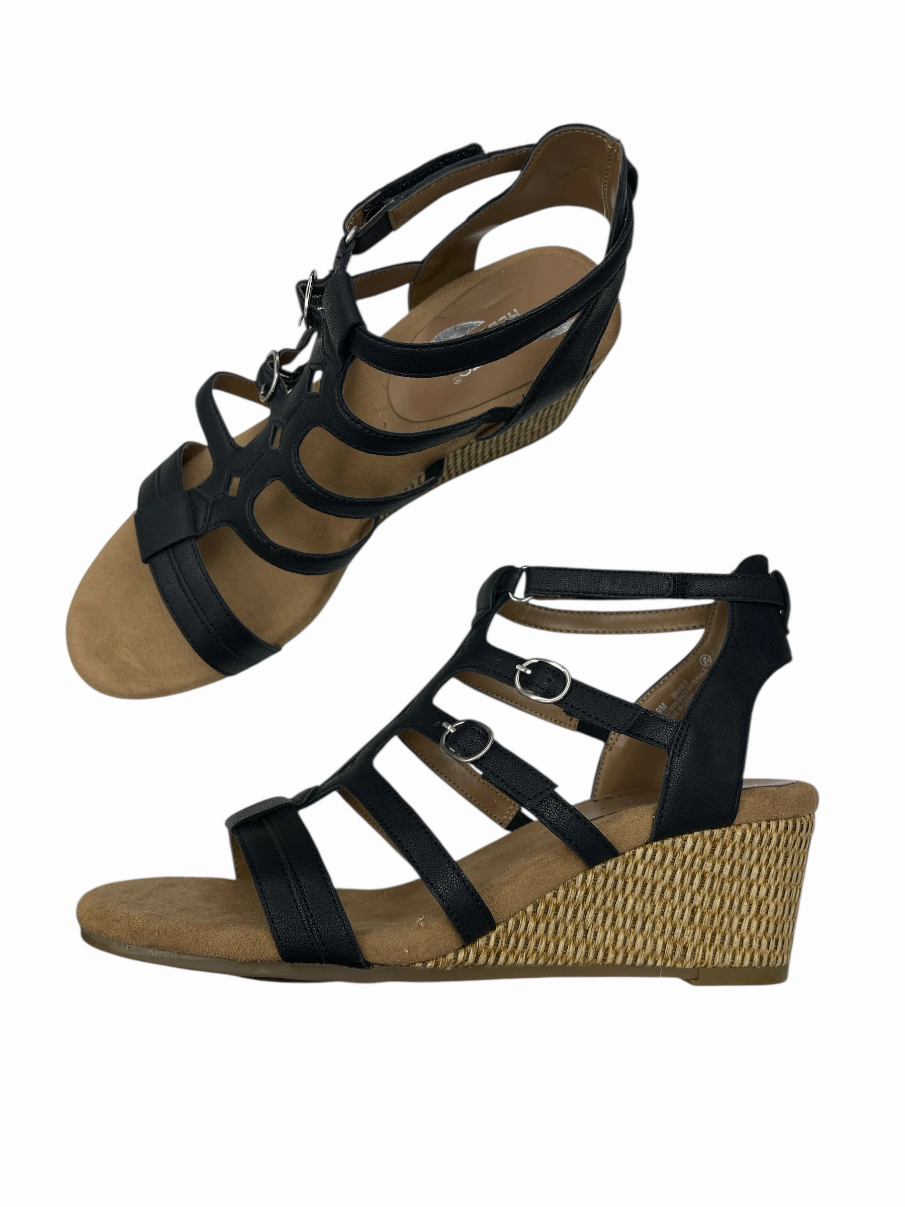 SANDALS HEELS WEDGE by AEROSOLES In BLACK, Size: 9