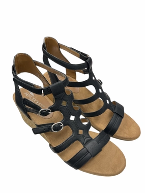 SANDALS HEELS WEDGE by AEROSOLES In BLACK, Size: 9