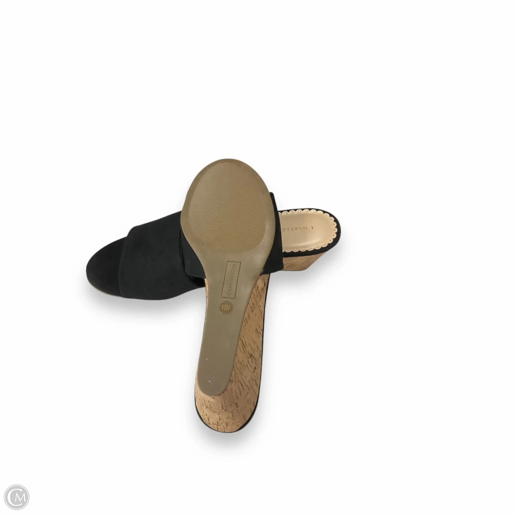 Sandals Heels Wedge By Charter Club In Black, Size: 10