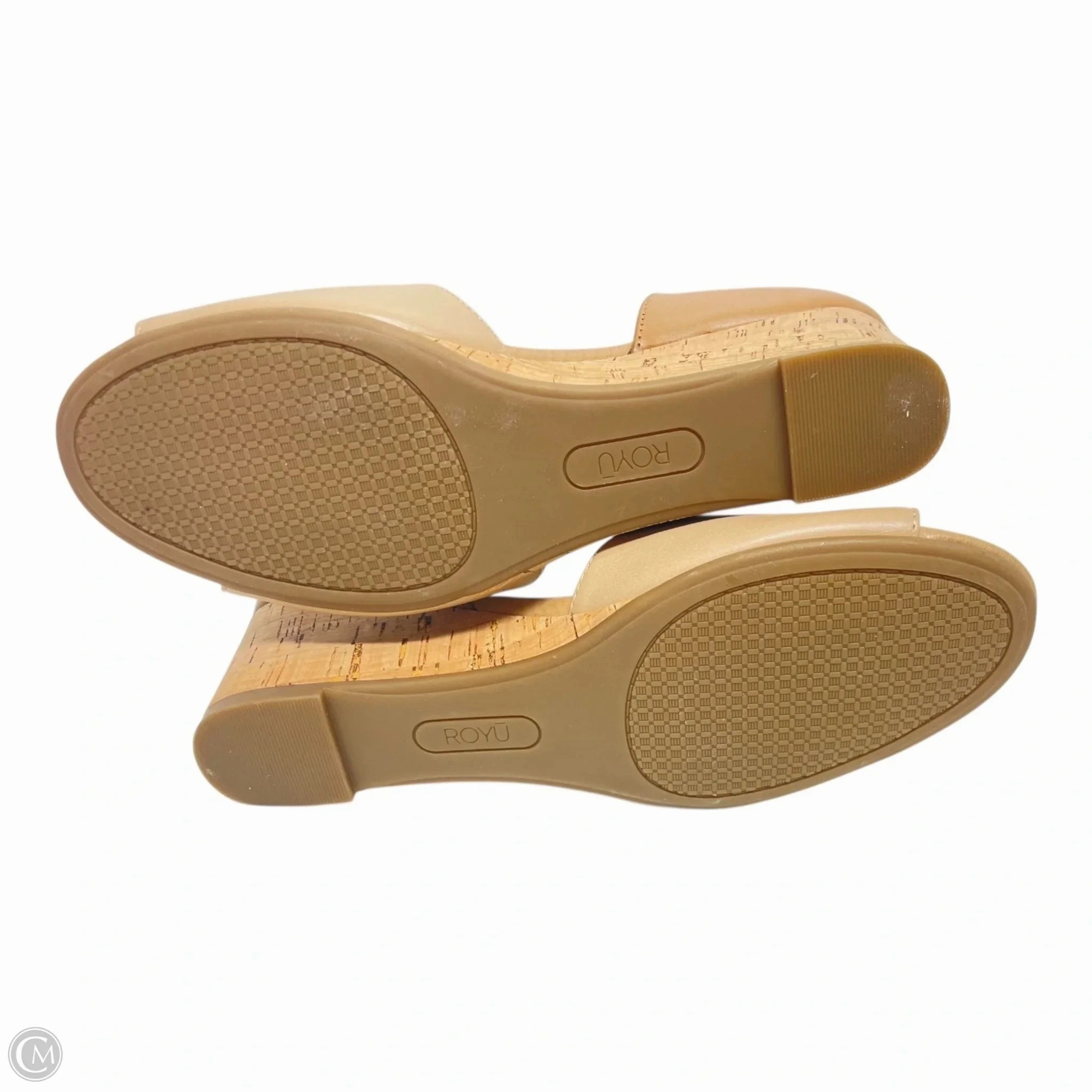 Sandals Heels Wedge By Clothes Mentor In Tan, Size: 7.5