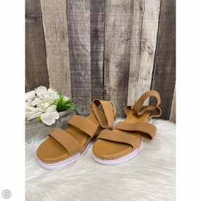 Sandals Heels Wedge By Cme In Tan, Size: 11