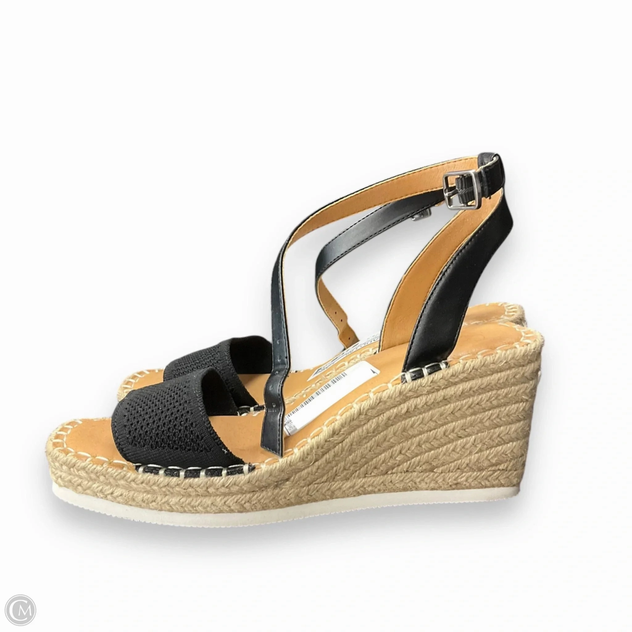 Sandals Heels Wedge By Crown Vintage In Black & Tan, Size: 8.5