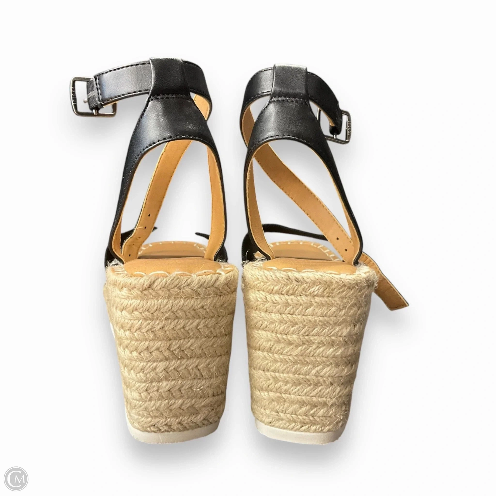 Sandals Heels Wedge By Crown Vintage In Black & Tan, Size: 8.5