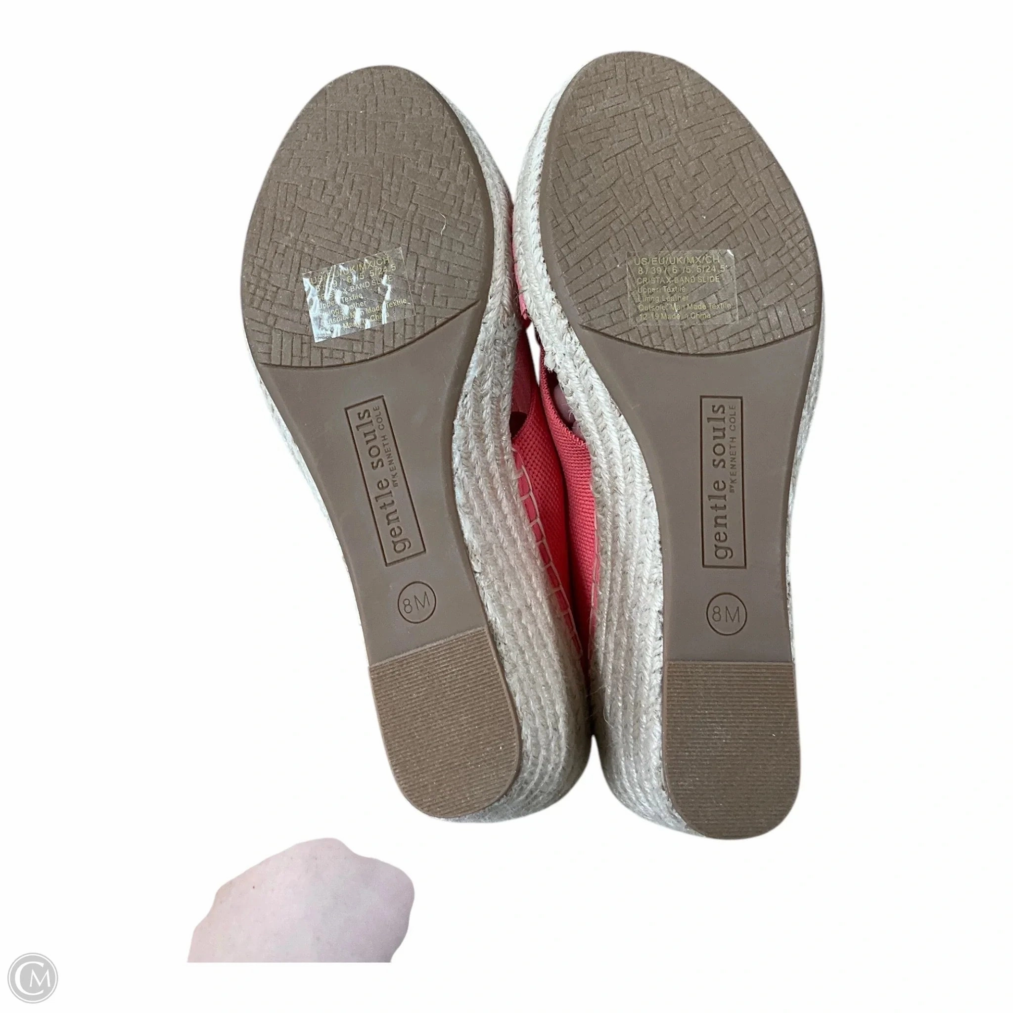 Sandals Heels Wedge By Gentle Souls In Peach, Size: 8