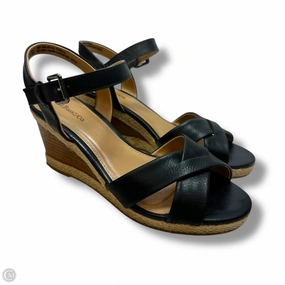 Sandals Heels Wedge By Gh Bass And Co In Black, Size: 6