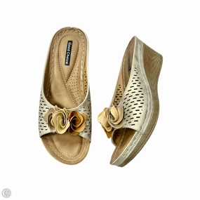 Sandals Heels Wedge By Good Choice In Tan, Size: 7.5