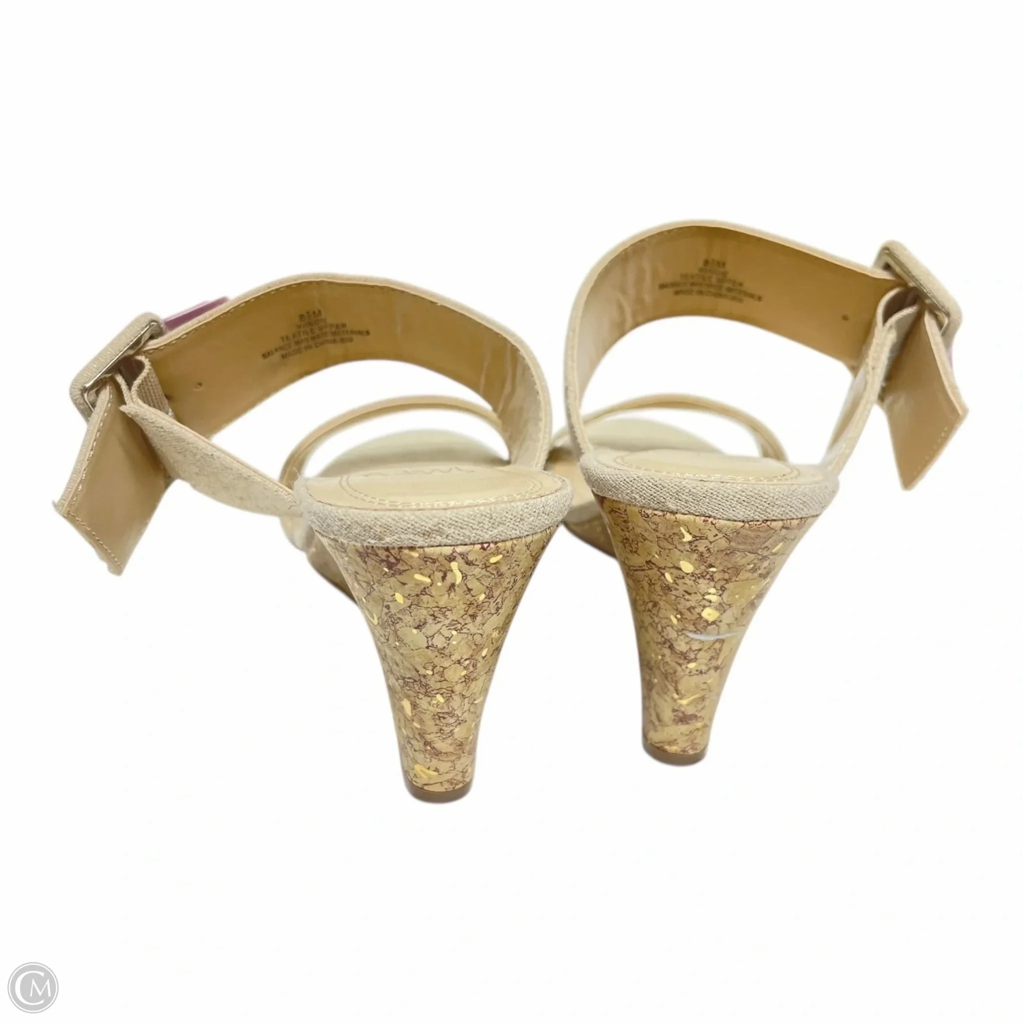 Sandals Heels Wedge By Impo In Beige, Size: 8.5